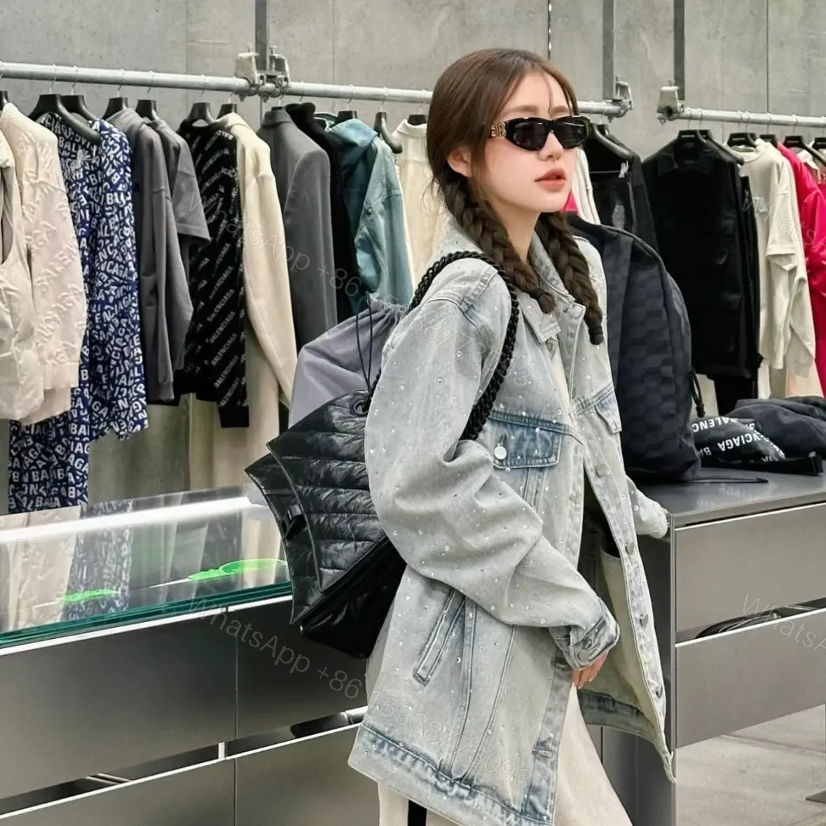 View 10 of 高仿BalenciagaCrush鏈條包中號S
