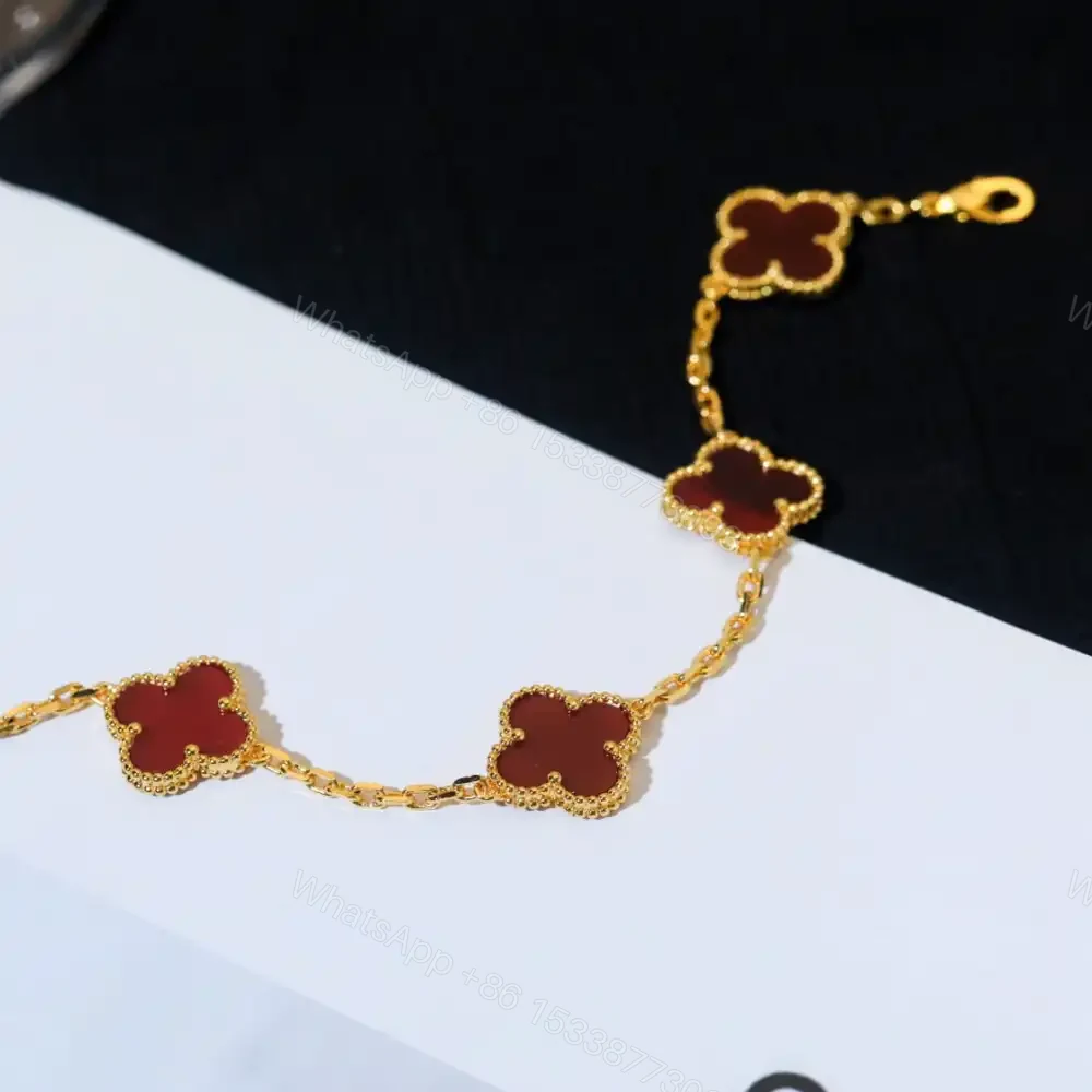 View 7 of 高仿首飾VanCleef&Arpels*RD35500紅瑪瑙黃金手鏈