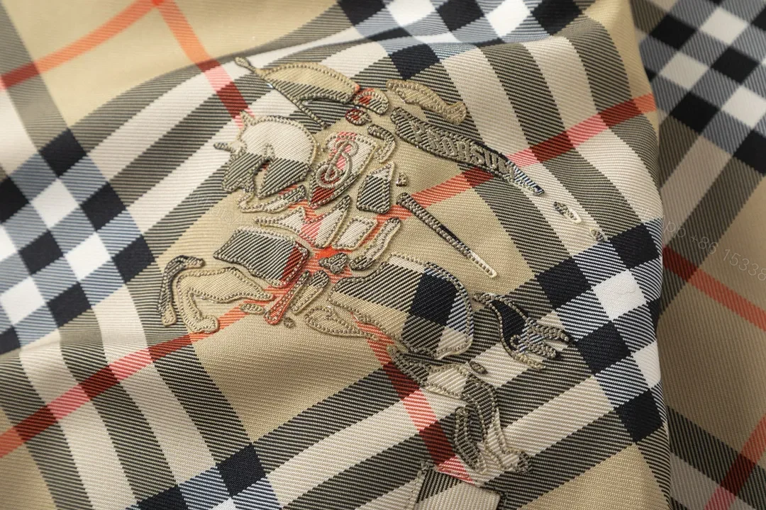 View 11 of Beige-Black-Orange Check Lightweight Windbreaker, Casual Style