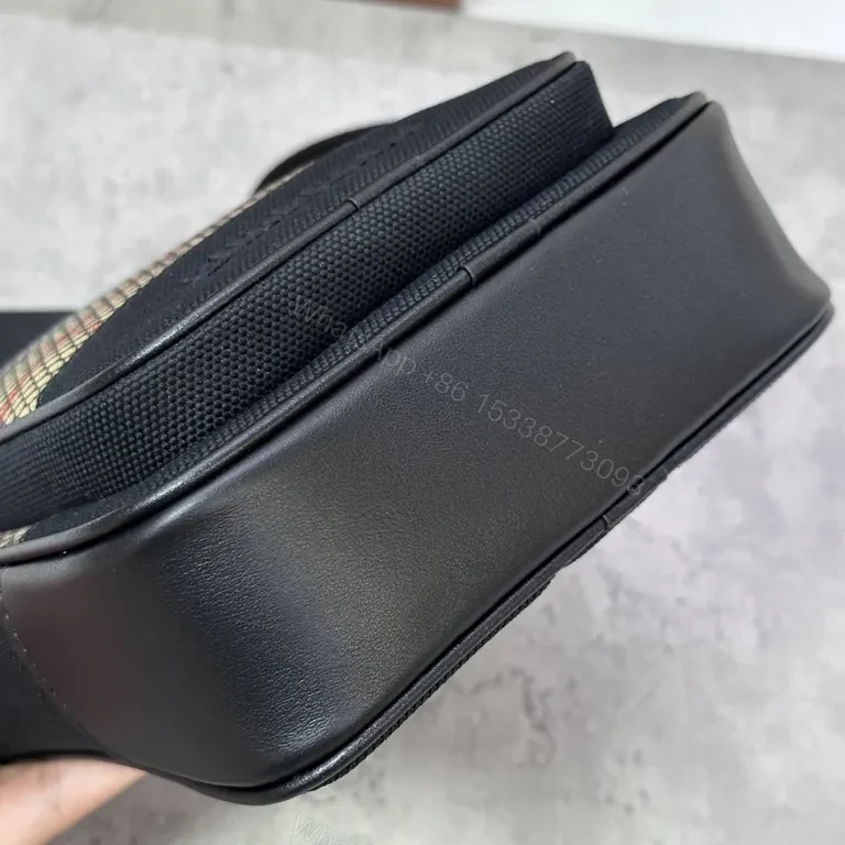 View 8 of Burberry Compact Crossbody: Plaid, Leather Trim, Durable, Everyday Carriage Bag