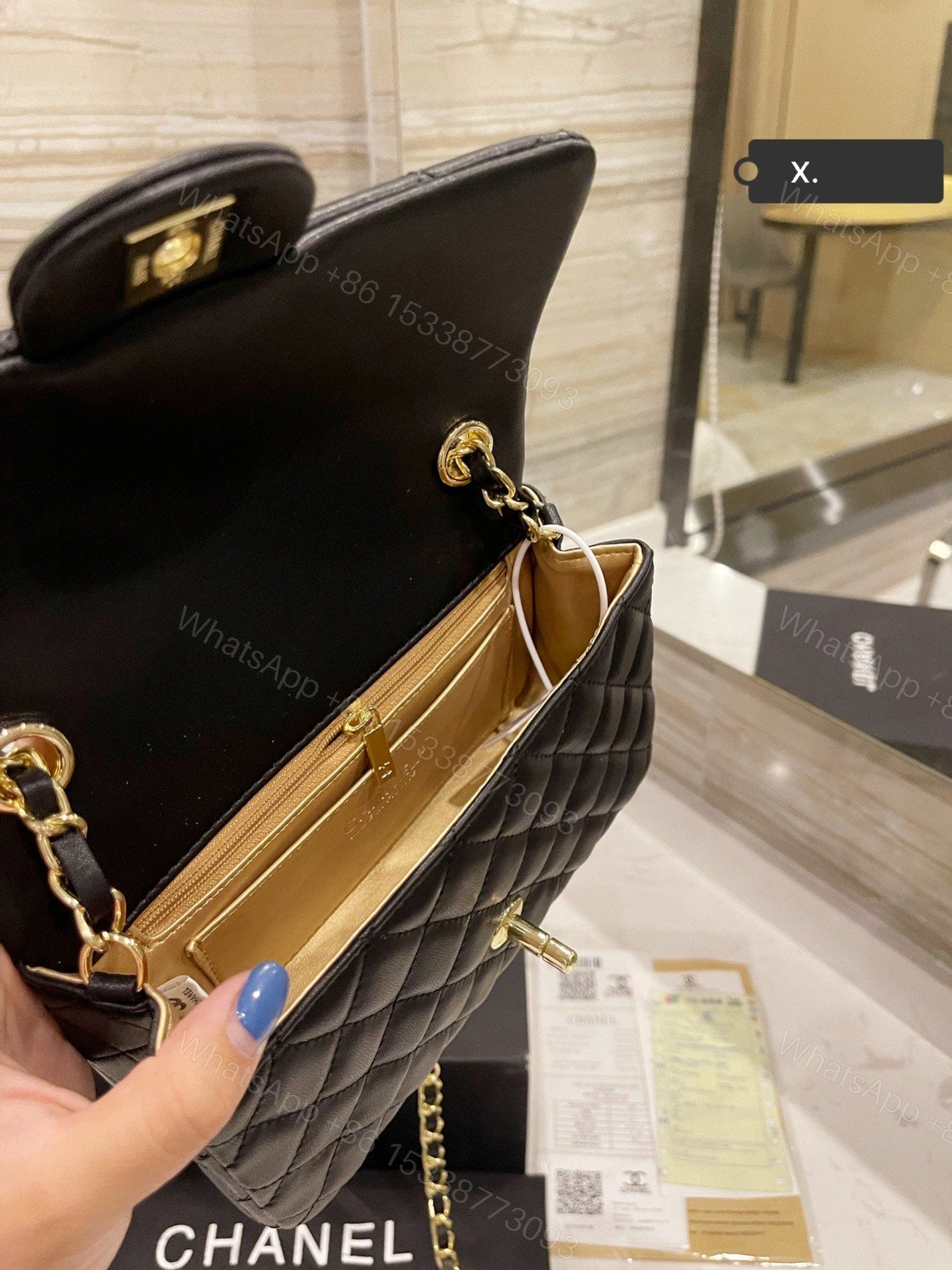 View 3 of Chanel Seasonal Mini Rectangle Black