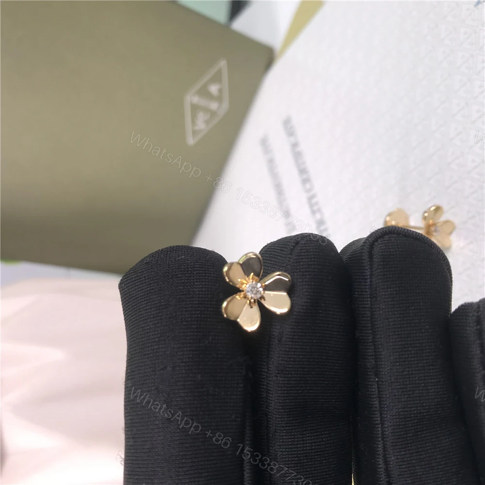 View 3 of Van Cleef & Arpels Frivole Earrings Mini Model Yellow Gold VCARP0J300