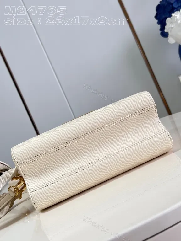 View 4 of Elegant Compact Crossbody with Gold LV-Inspired Hardware