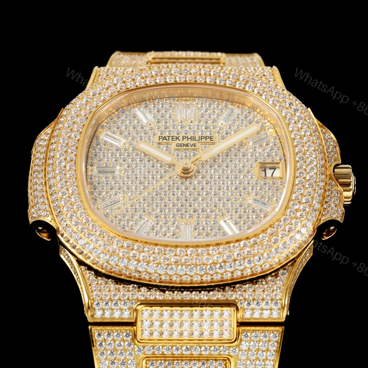 View 2 of Patek Philippe Nautilus 5711 Diamond Pavé Watch 40mm White Gold Edition AMG-PP-BD1-5711-DIAMOND-40