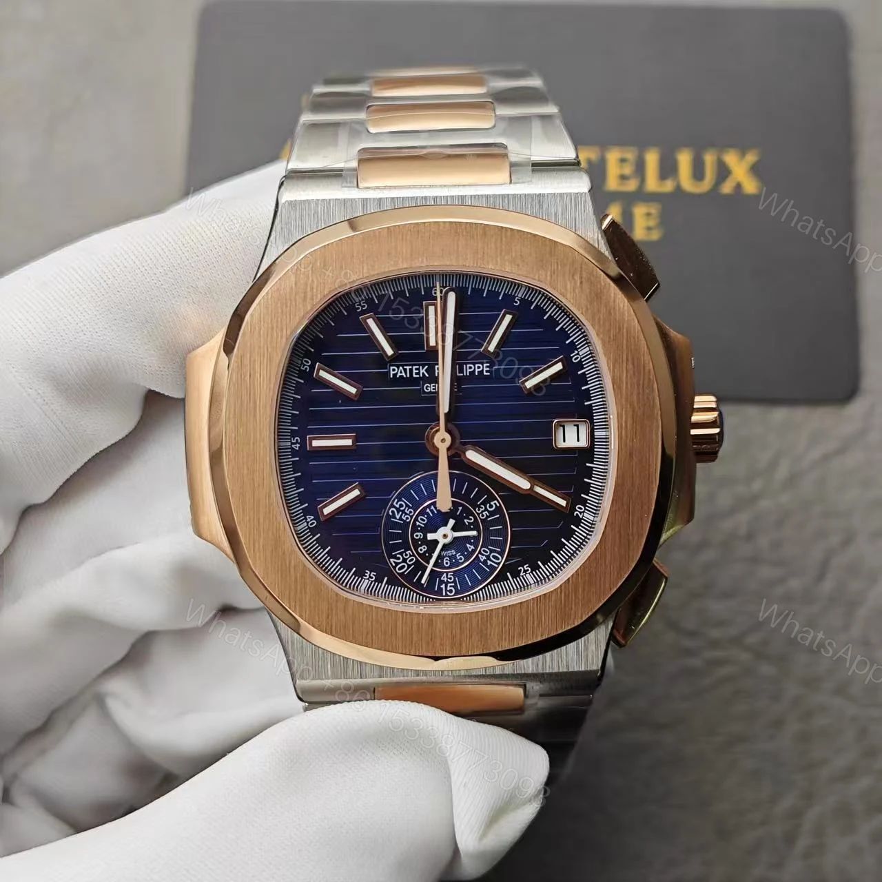 View 3 of Replica Patek Philippe Nautilus Chronograph Date Two-Tone 5980/1AR-001
