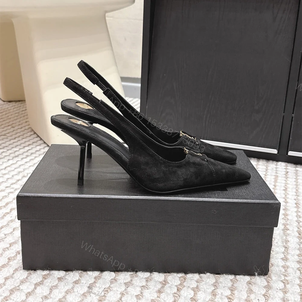 View 2 of YSL BABYLONE BRETEUIL slingback pumps in suede