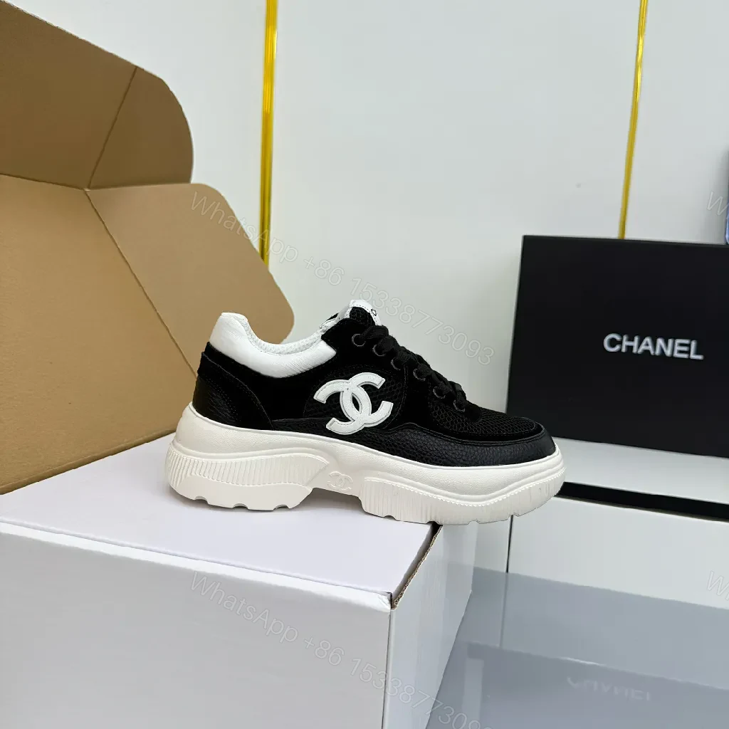View 3 of Chic Black Mesh Luxe Sneakers with Logo Emblems