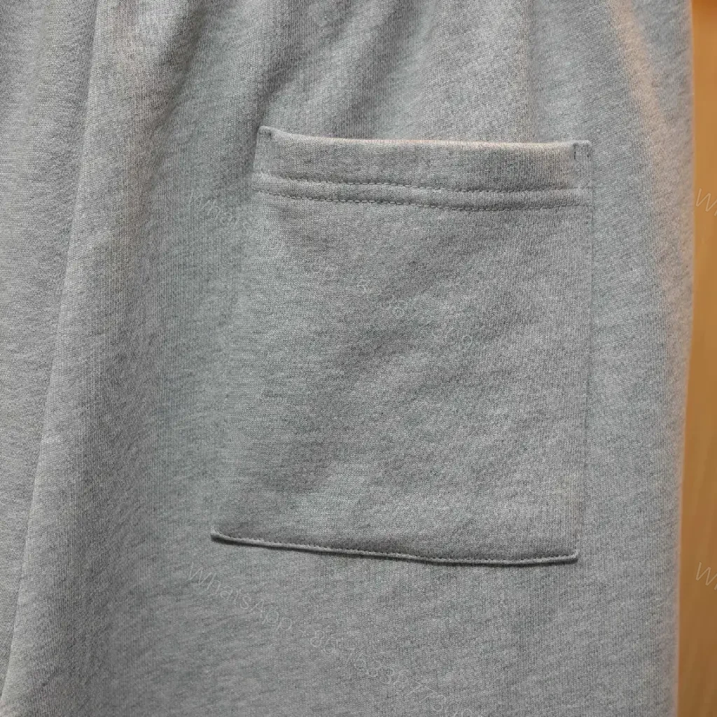 View 9 of Gray Cotton Blend Relaxed Shorts Louis Vuitton Embroidery Short