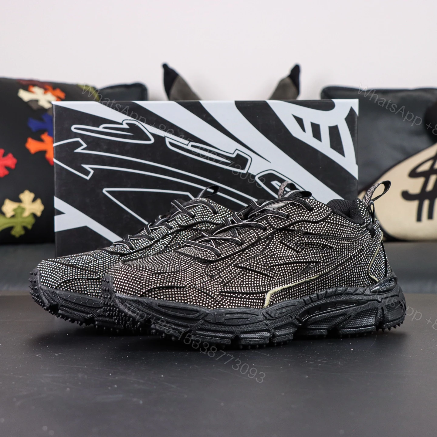 Off White Be Right Back Black Sequin — view 1