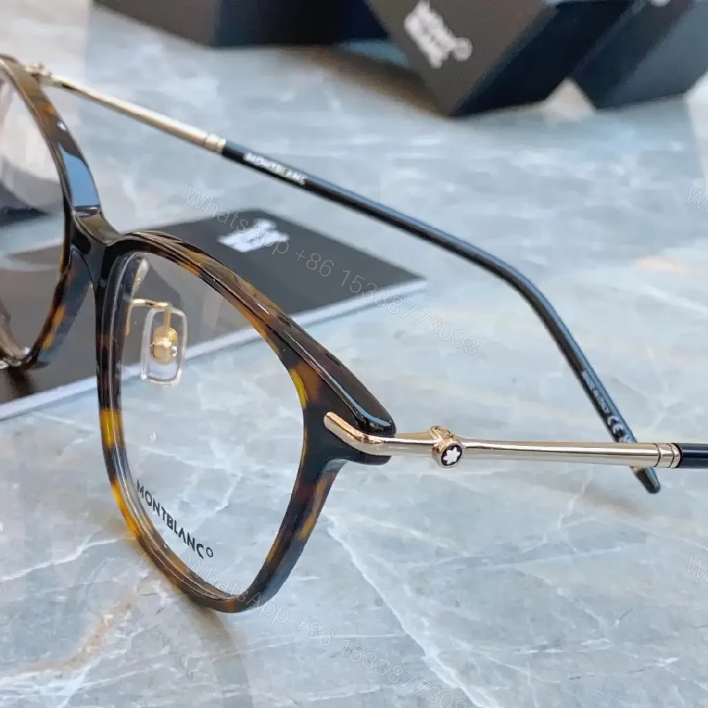 View 10 of Bold Titanium Glasses: Black & Gold, Modern Round-Square Frame