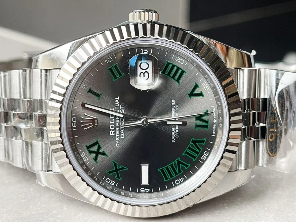 View 4 of Rolex DateJust Men “wimbledon”SS Grey textured Dial Roman Markers