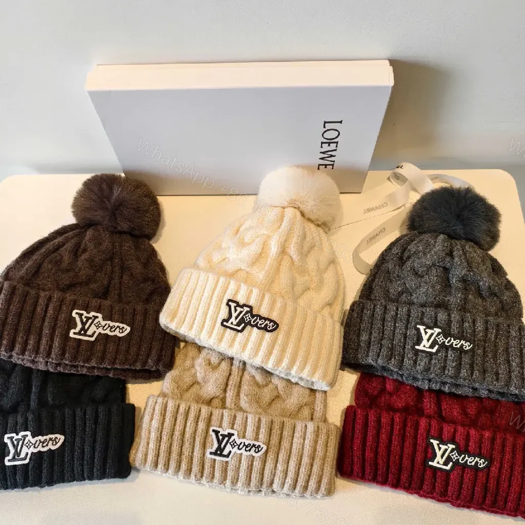 View 3 of Cozy Knit Beanie: Lux Texture, Padded LV-Inspired Pom