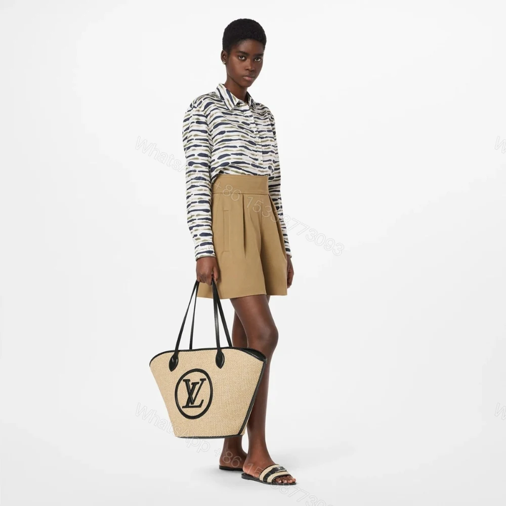 View 7 of Louis Vuitton Saint Jacques Raffia Tote Bag Beige 57Cm M59808