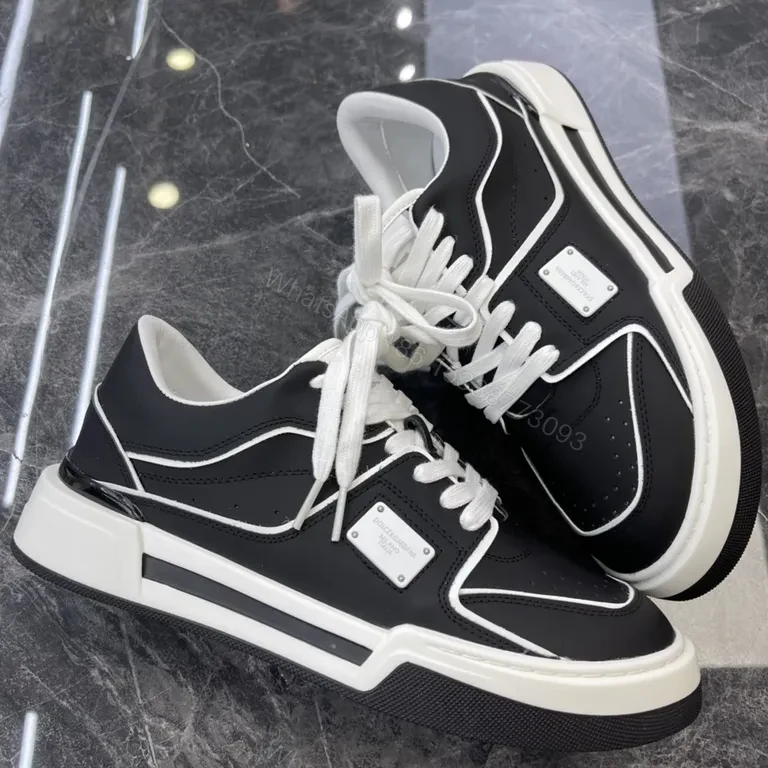 View 6 of Monochrome High-Tops: Italian Leather, Luxe Contrast Sneakers