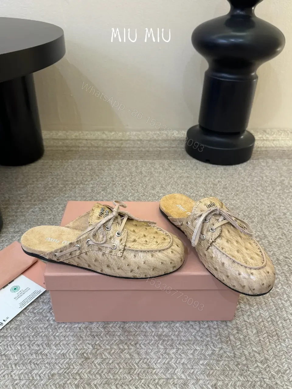 View 3 of Golden Corkscrew Miu Miu Clogs Sandals