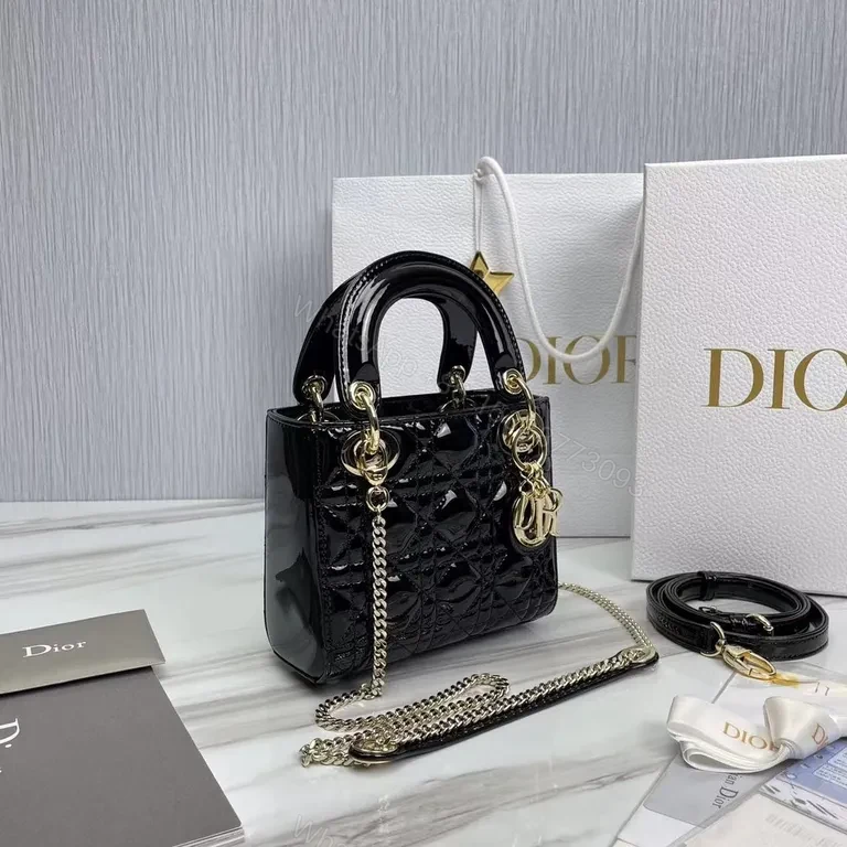 View 2 of Compact Luxe Handbag: Dior-Detail, Patent, Crossbody Ready