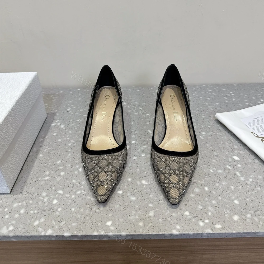 View 3 of 高仿Dior*Capture系列KDH304尖頭燙鑽高踭鞋6.5CM黑色免檢版