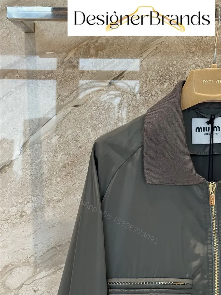 View 4 of Miu Miu Forest Green Technical Fabric Belted Jacket