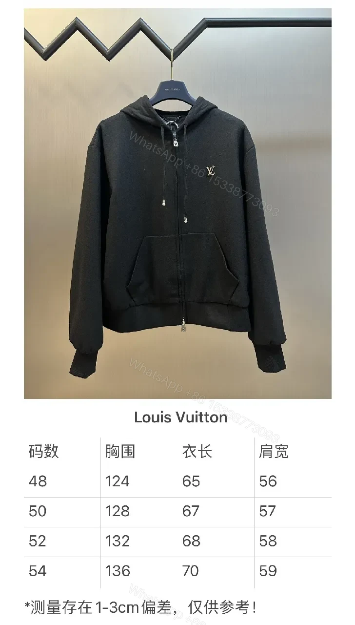 View 3 of Black Leatherette Minimal Zip Hoodie with LV Emblem