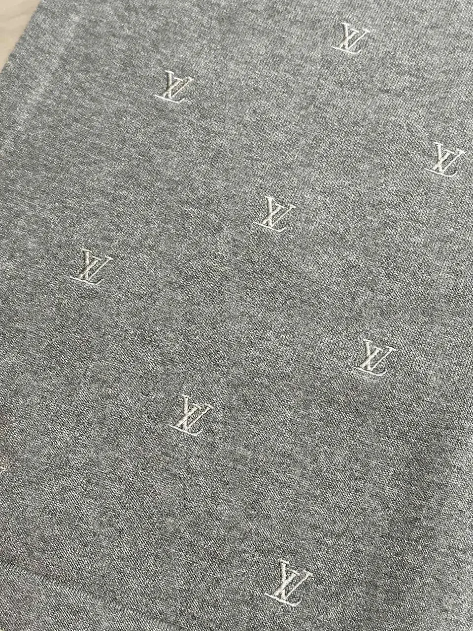 View 2 of Gray Knit Crewneck Monogram Luxury Sweater-Dress Hybrid