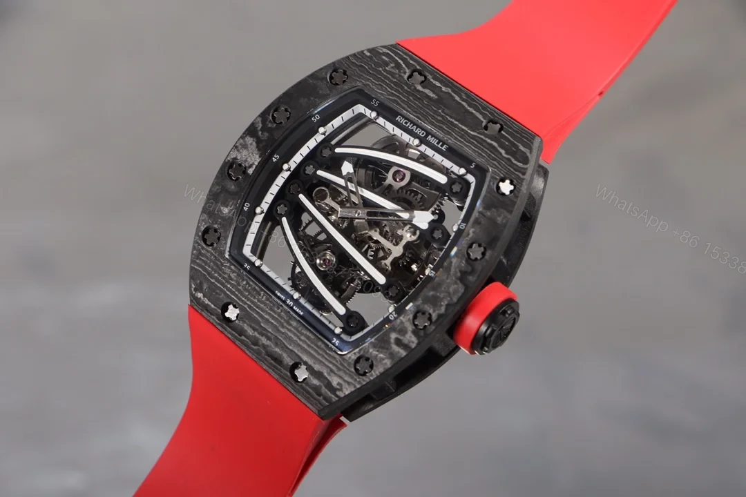 View 3 of Richard Mille RM59-01 Green Lizard Tourbillon Red Strap EditionRM59-01-TPT-GREEN-LIZARD-TOURBILLON-RED