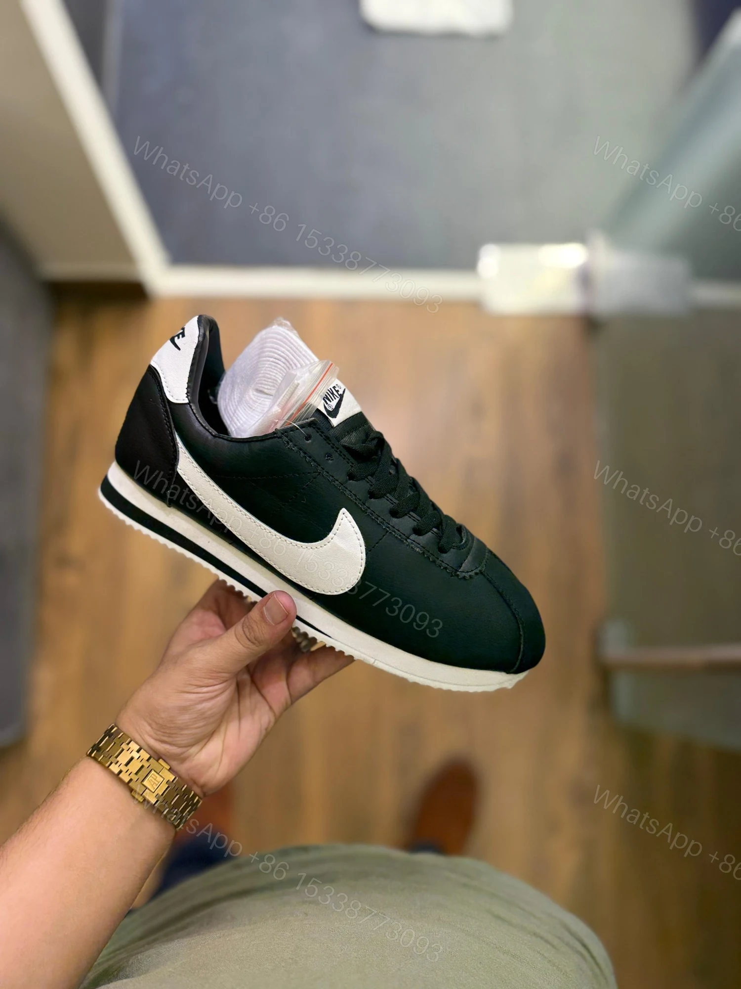 View 6 of FIRST COPY NIKE CORTEZ BASIC BLACK FOR MEN