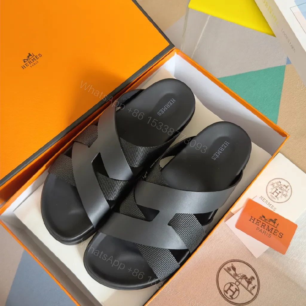 View 9 of Black Leather Cross-Strap Sandals: Minimal, Luxe Comfort