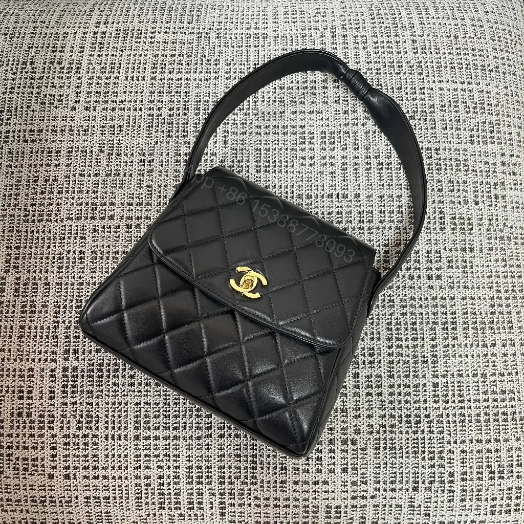 View 8 of Quilted Crossbody Bag with Gold Hardware, Leather, Luxury Style
