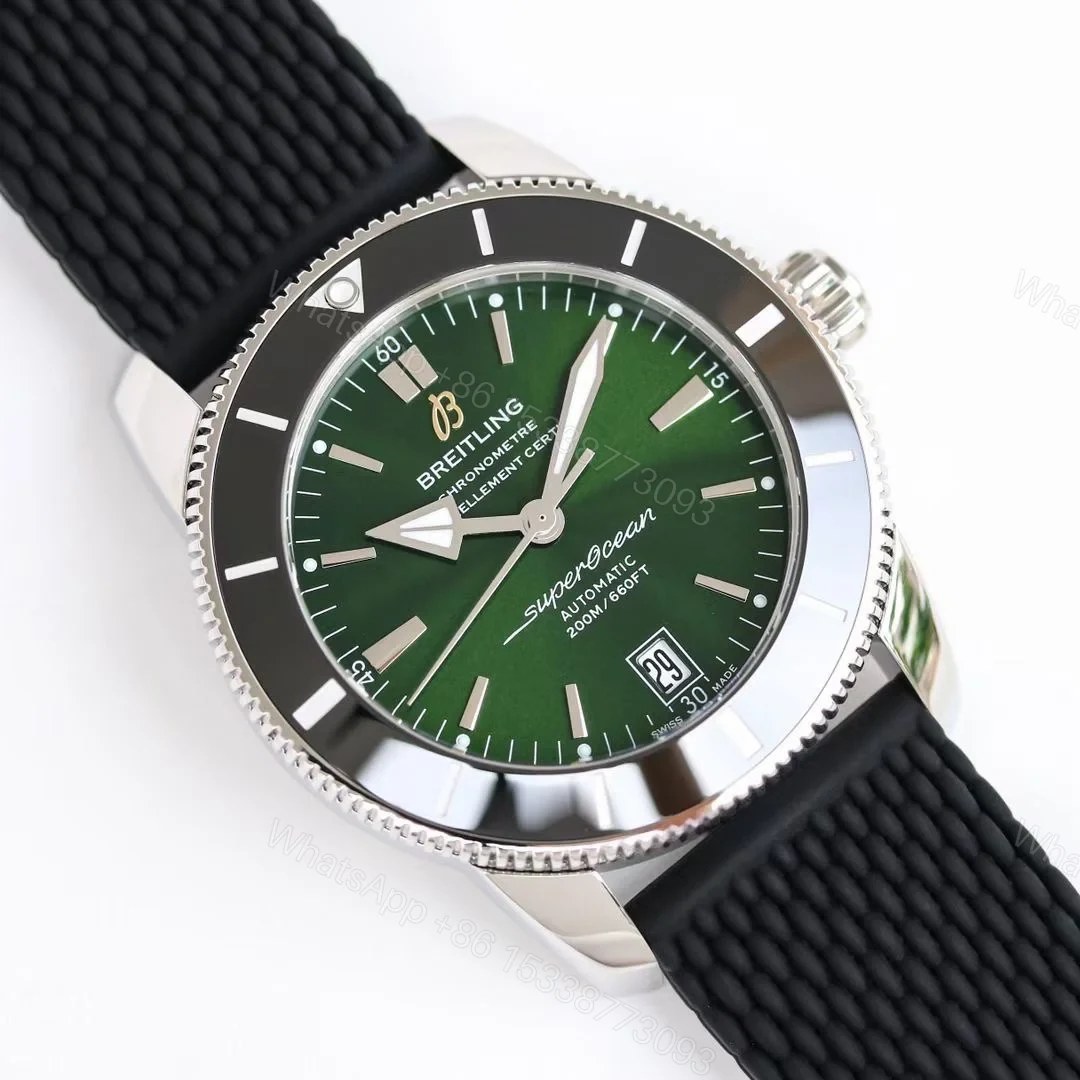 View 2 of Breitling Superocean Heritage Green Rubber Replica 42MM Premium B20 Diver Edition AB2010121L1S1