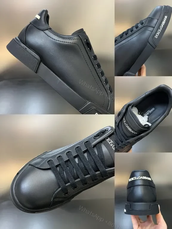 View 8 of All-Black Leather High-Tops: Subtle Luxury Everyday Sneakers