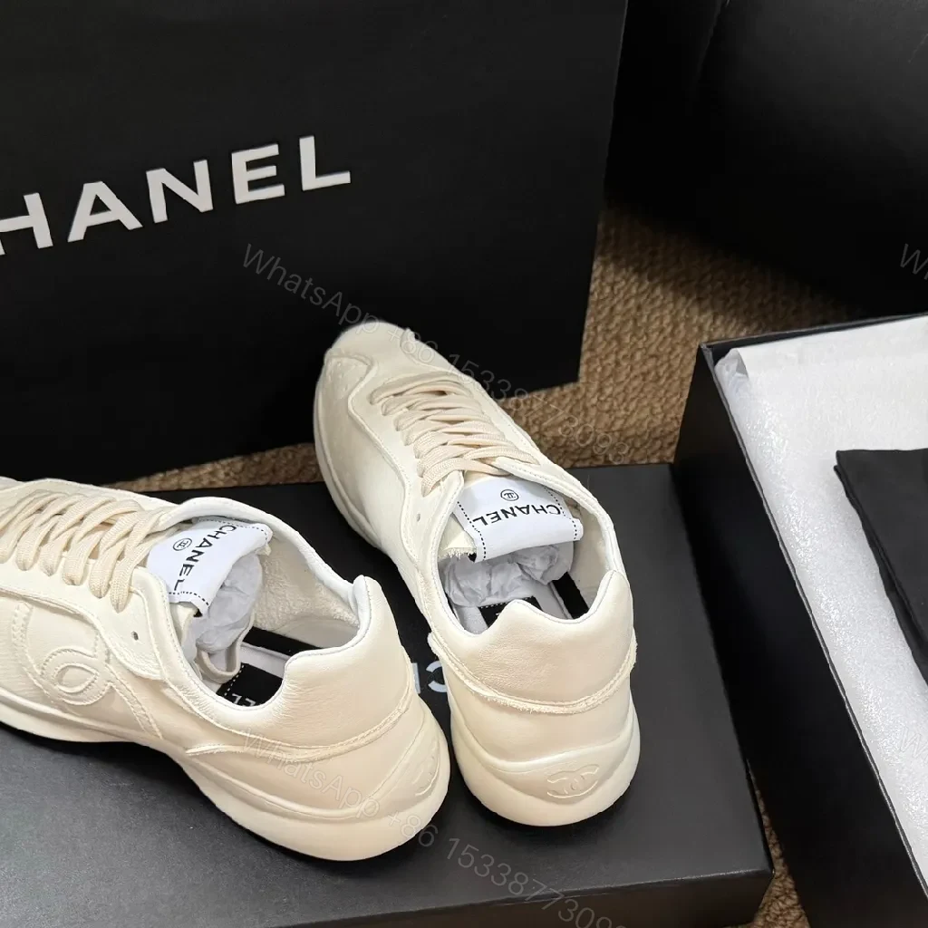 View 7 of White Leather Sneakers - Subtle Texture, Everyday Luxury