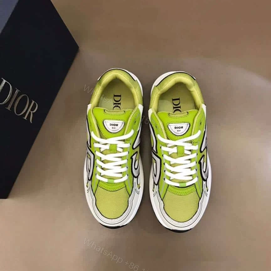 View 6 of DIOR B30 SNEAKER YELLOW MESH AND WHITE TECHNICAL FABRIC – CD87