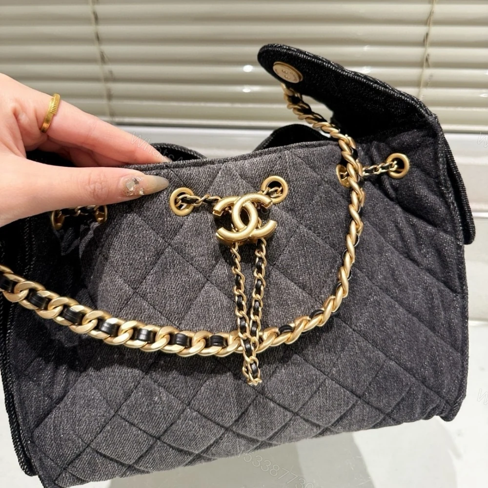 View 4 of Chanel 25 Small Handbag Washed Denim Black 26Cm AS5293 B20520 U0725