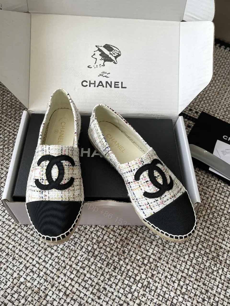 View 6 of Textured Chanel-Inspired Espadrilles: Luxe Slip-On Comfort
