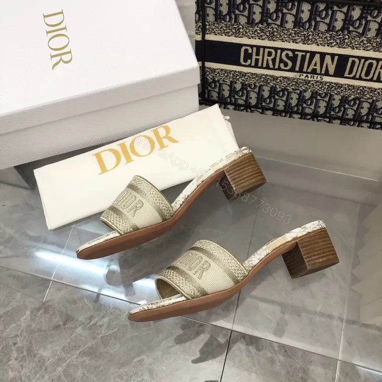 View 4 of Shimmer Straps Dior-Infused Slide Sandals - All-Day Luxury