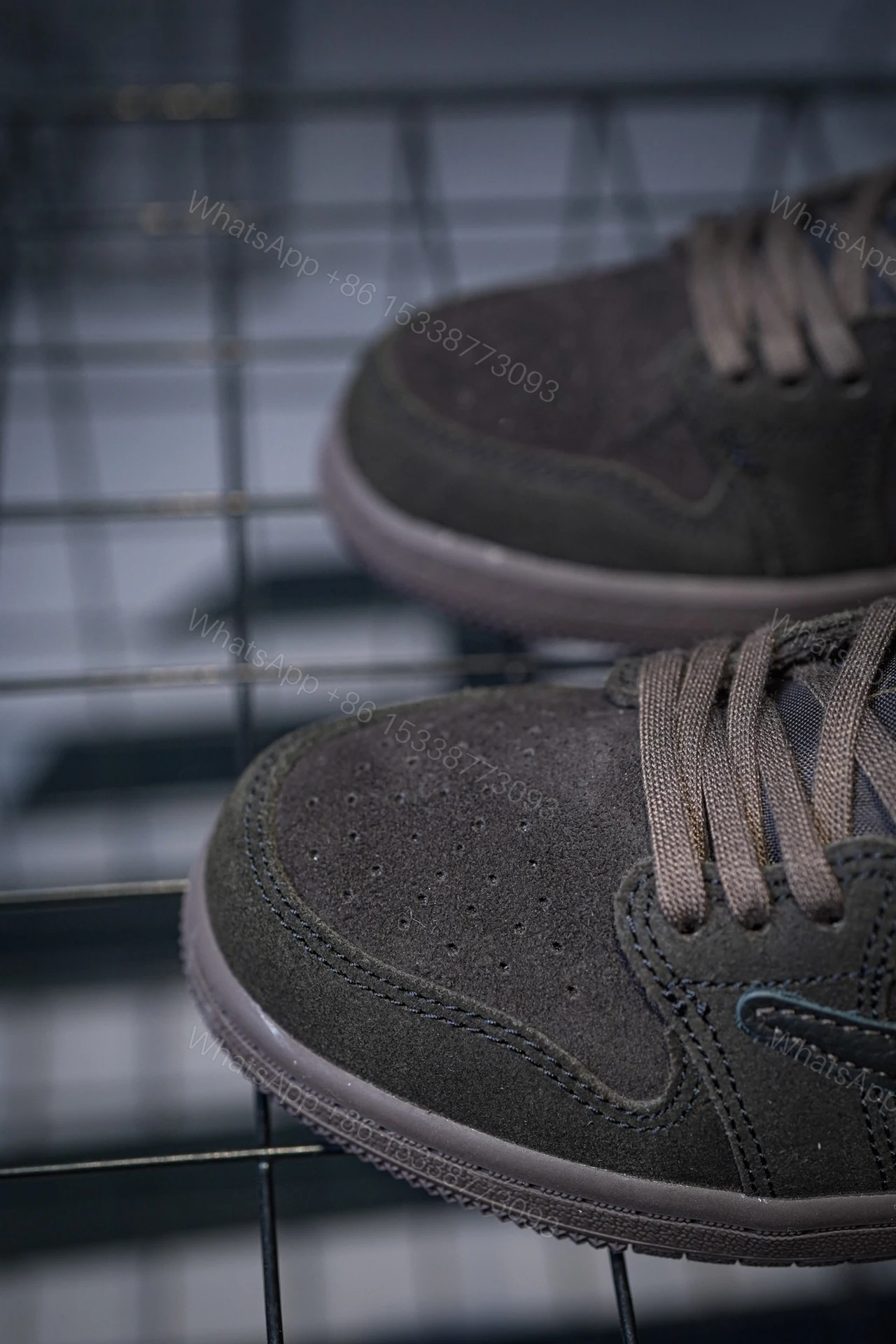 View 7 of Kid Shoes TS x Air Jordan 1 Low Velvet Brown