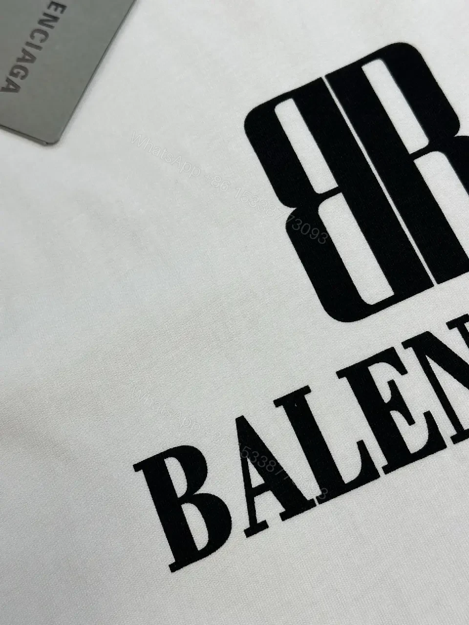 View 4 of Oversized Logo Tee: Bold Monogram in White Cotton-jersey