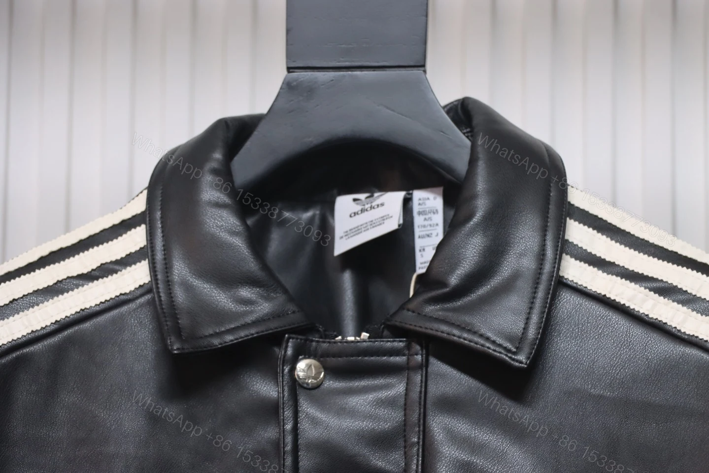 View 3 of Adidas X FEIFEI RUAN Collar Leather Jacket