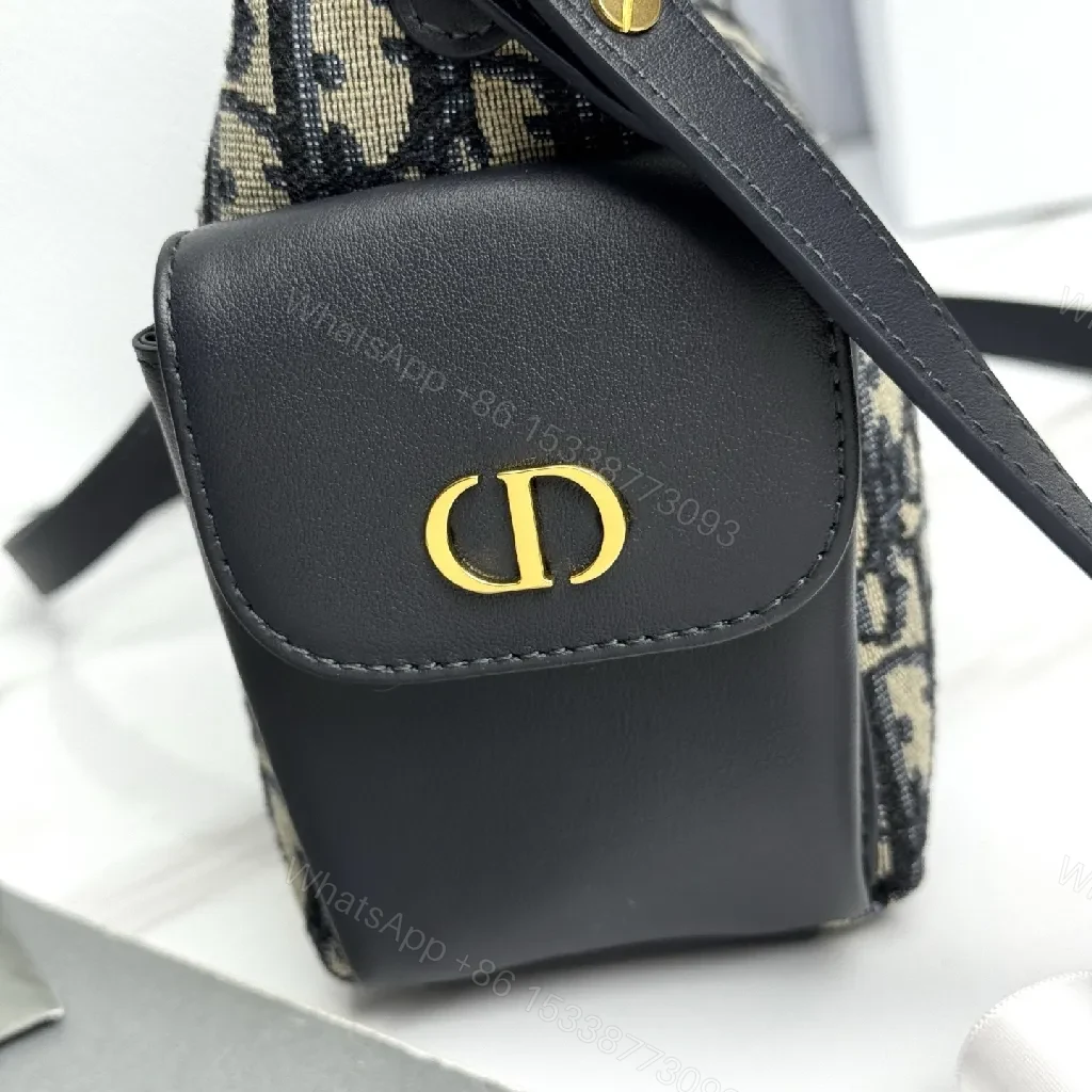 View 5 of Compact Monogram Canvas Bag with Leather Trim and Crossbody
