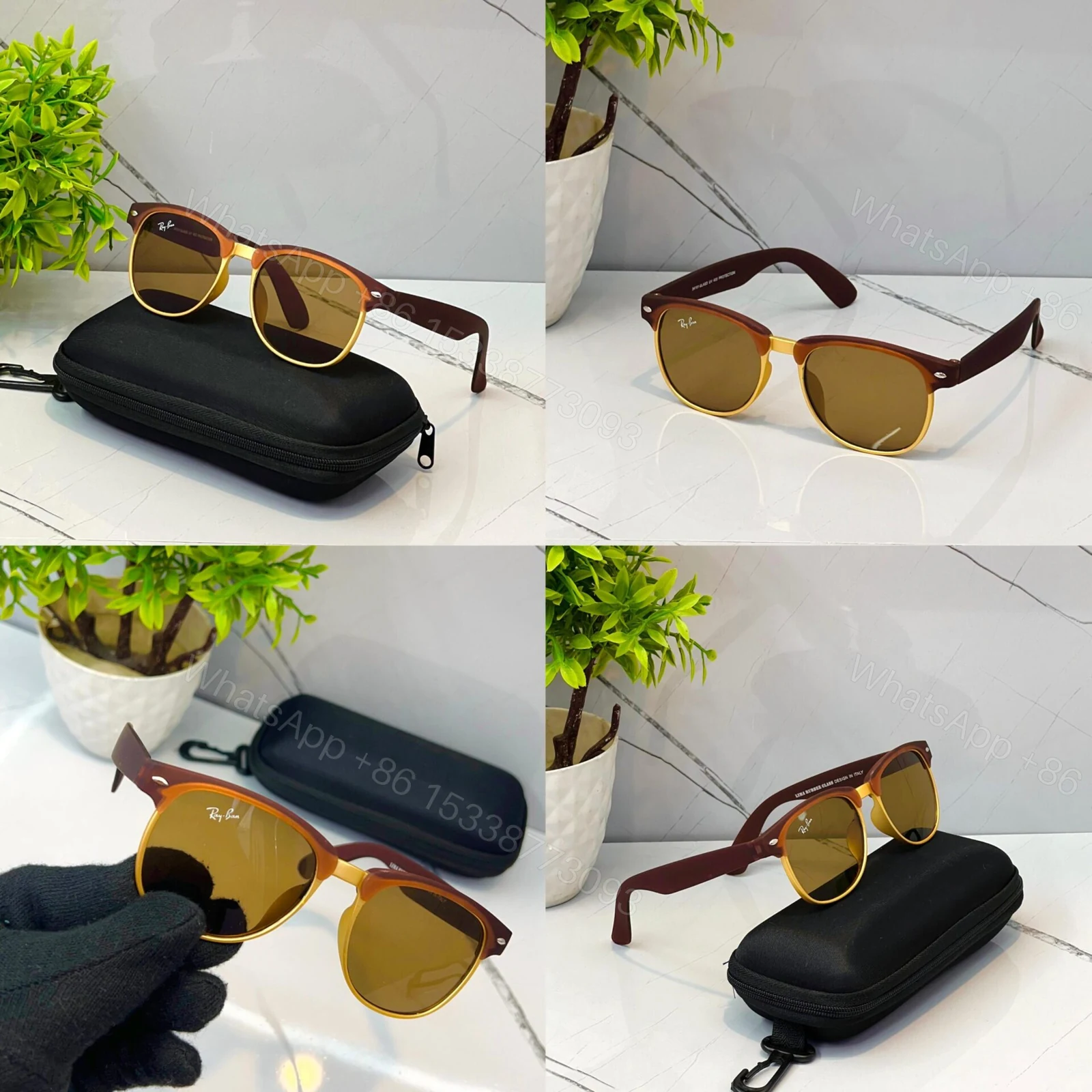 View 5 of Ray-Ban Men’s Black-Brown-Green Sunglasses