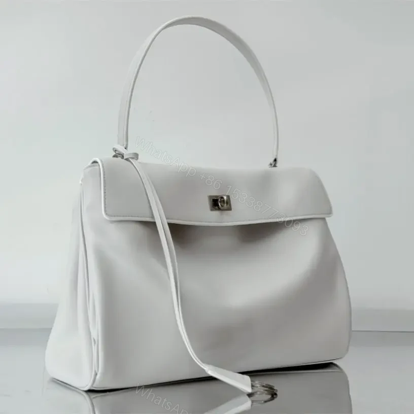 View 3 of 高仿Balenciaga*Rodeo系列V69016小牛皮手袋白銀中號免檢版