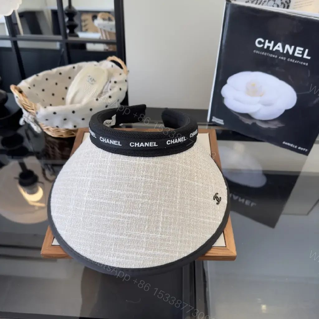 View 3 of Linen-Blend Visor Hat: Luxe Texture, Logo Detailing