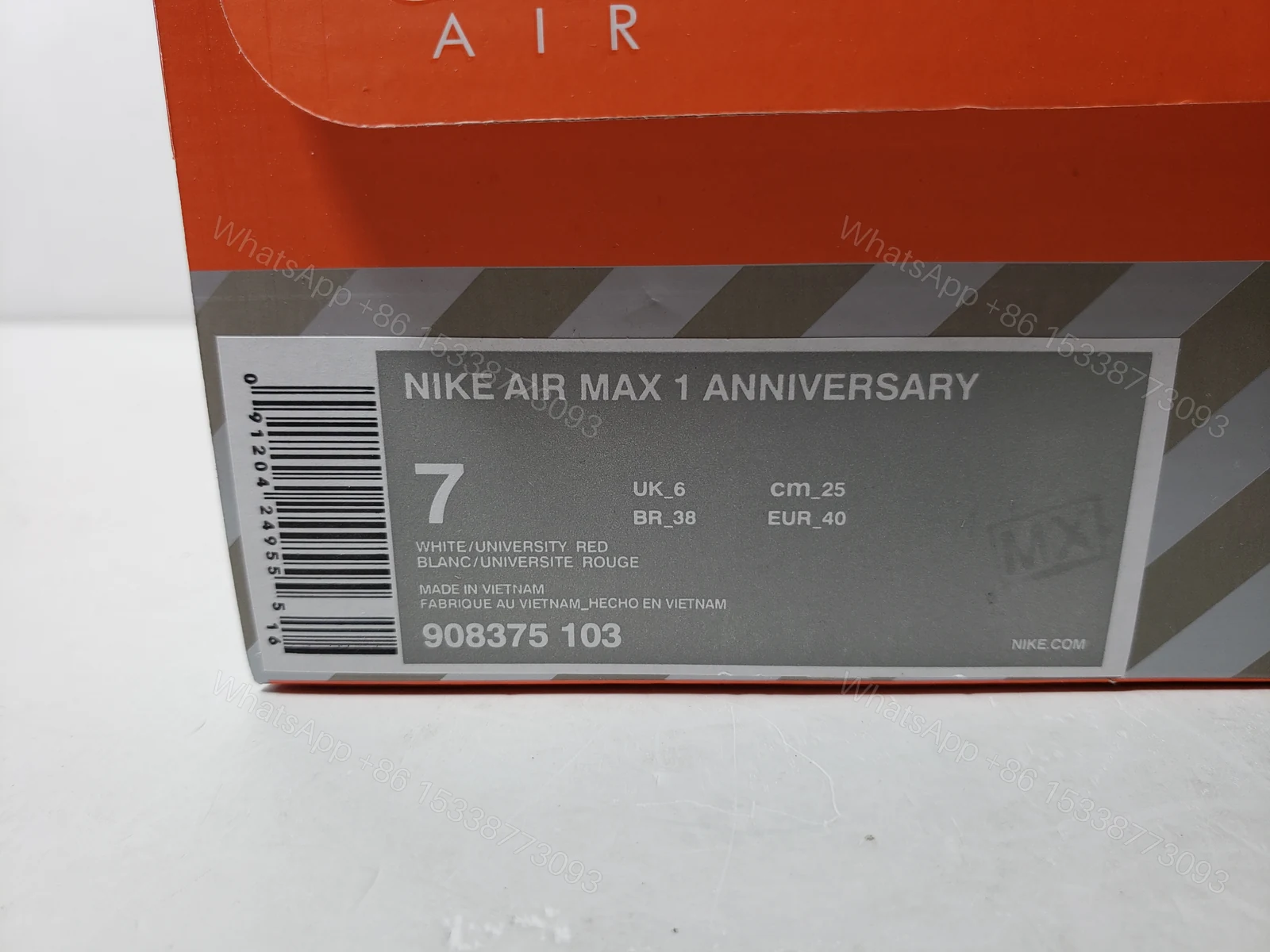 View 7 of Nike Air Max 1 Anniversary Red (2017)