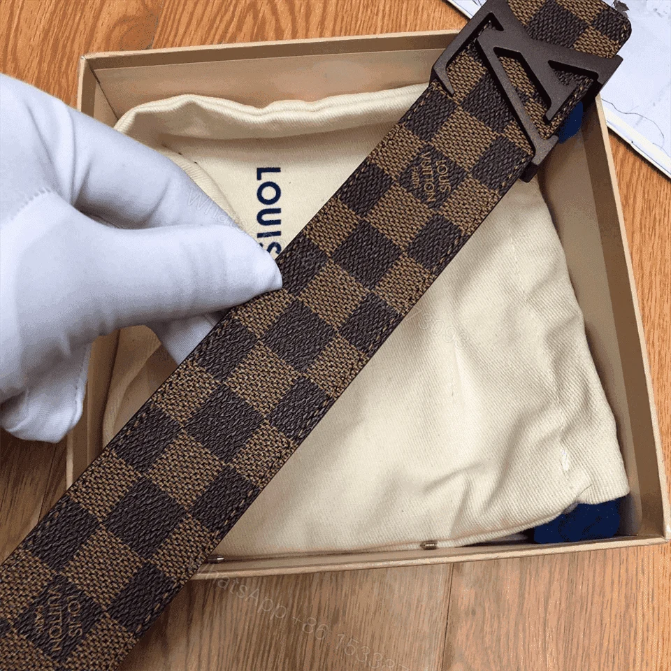 View 6 of LOUIS VUITTON DAMIER EBENE LV INITIALES BELT – B31