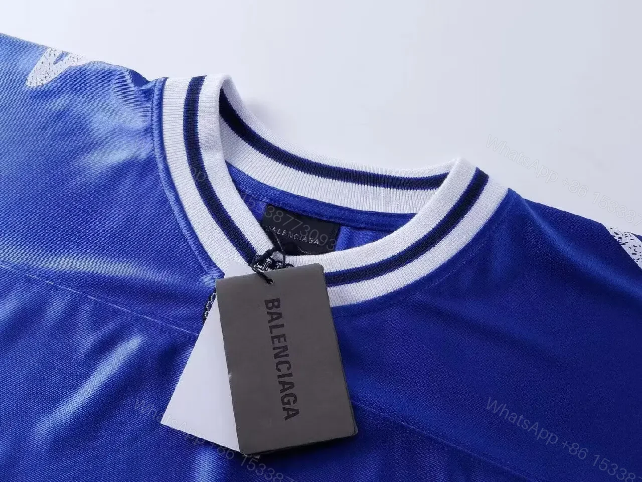 View 3 of Bold Blue Jersey Tee: Sport-Luxe Logo-Print Streetwear Tee
