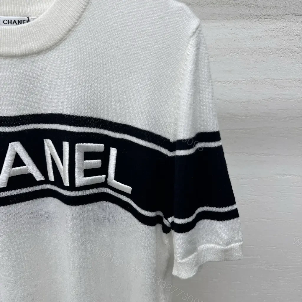 View 3 of White Knit Top - Premium Comfort, Logo Graphic, Relaxed Fit, Durable Knit