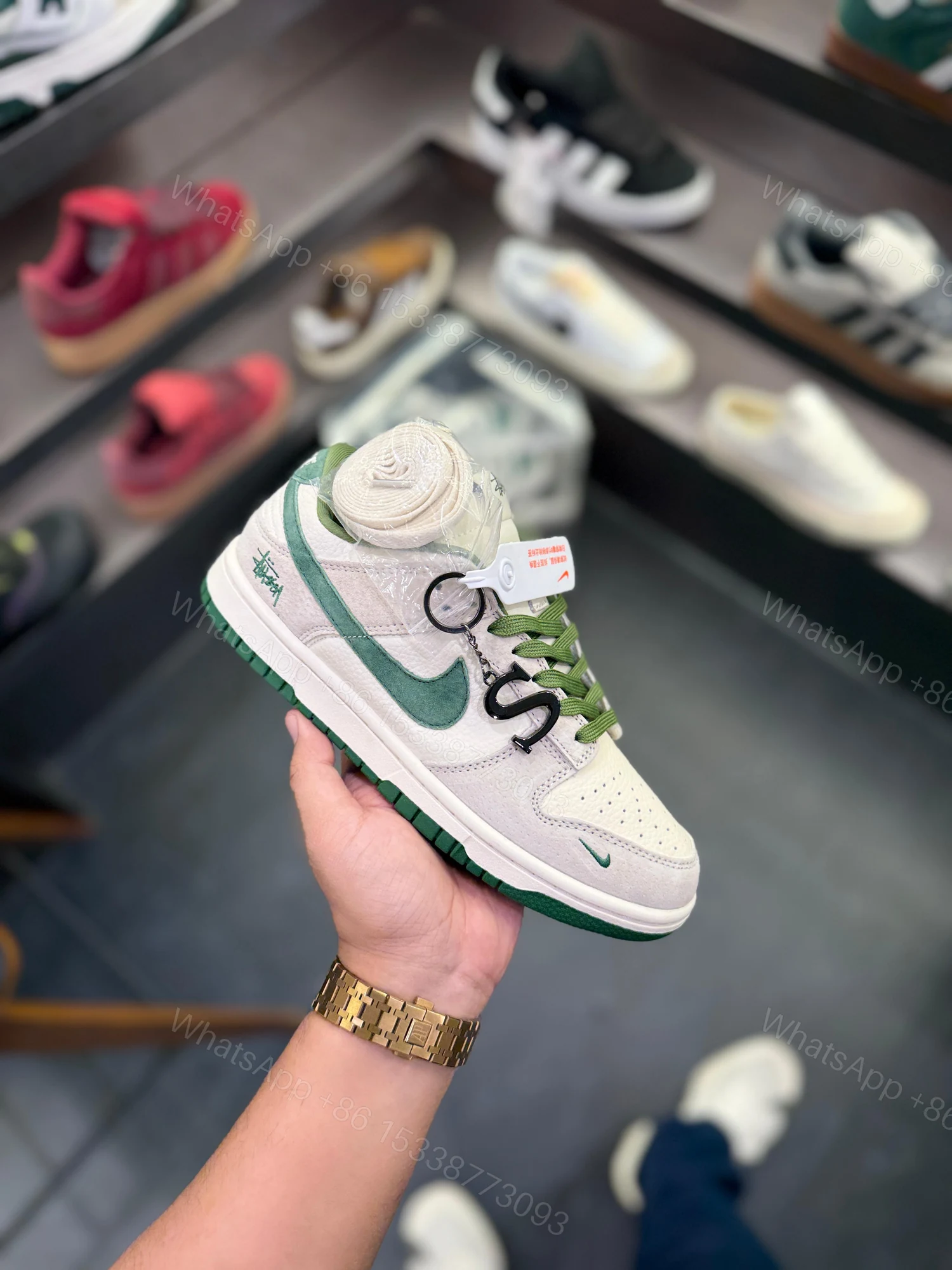 View 5 of First Copy Nike SB Dunk Stussy Green S