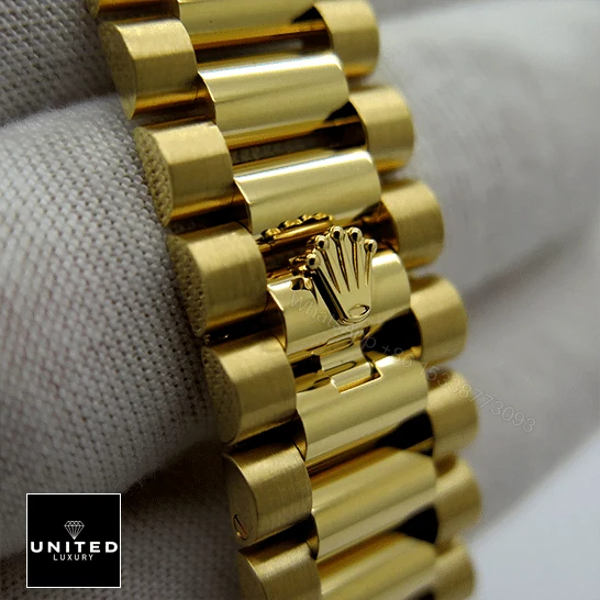 View 11 of Rolex Day-Date Yellow Gold With Pave Diamond Dial Sapphire 128348RBR-0030 Replica