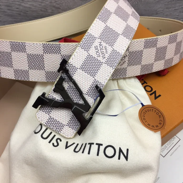 View 4 of Louis Vuitton Damier Belt: Signature Checker, Matte Buckle, Luxury Comfort