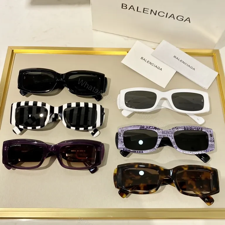 View 3 of Bold White Balenciaga Sunglasses: Statement Shield Frames